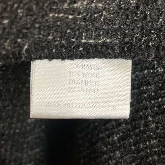 Eileen Fisher Charcoal Grey and Black Tweed Open Front Jacket, L - Picture 9 of 9